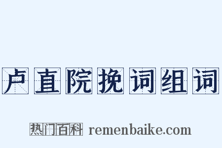 卢直院挽词组词是什么意思的图片